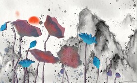 荷花写意装饰画