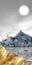 装饰画 晶瓷画 鹿