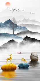 装饰画 晶瓷画 鹿