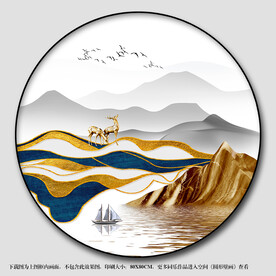 圆形山水画