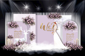 紫色婚礼背景设计