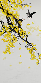 装饰画 晶瓷画 杏叶