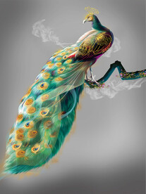 装饰画 晶瓷画 孔雀