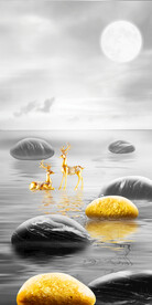 装饰画 晶瓷画 鹿