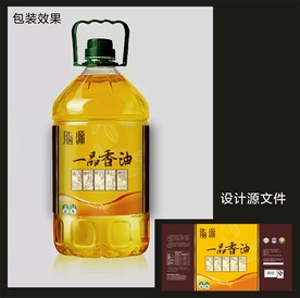 食用油包装效果图+平面图 