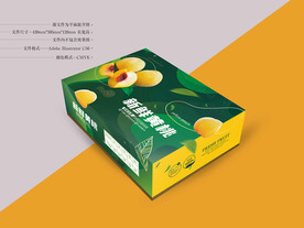 黄桃礼盒包装 平面图
