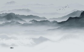 新款客厅意境山水 文件分层 