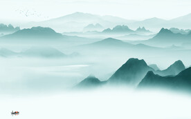 简约客厅意境山水 文件分层 