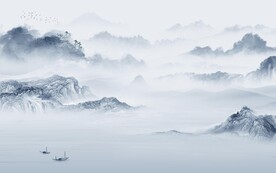 人气客厅意境山水 文件分层 