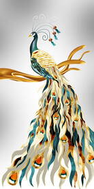 装饰画 晶瓷画 孔雀