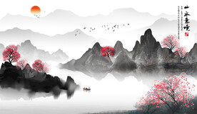 中式山水意境装饰画