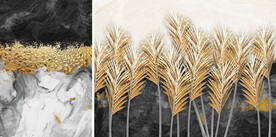 晶瓷画 三联画 装饰画