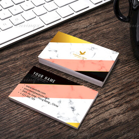 金色白色粉色时尚通用名片模板