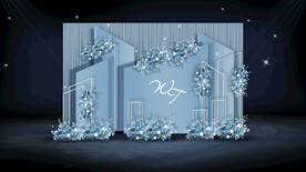 蓝色婚礼迎宾区