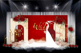 红金色婚礼效果图