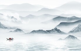 高清 高档中式山水 文件分层 