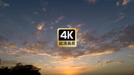 短视频素材晚霞中的红云