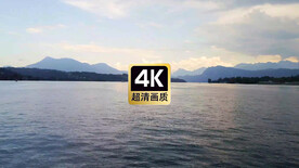 航拍素材在湖面上高速飞行