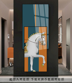 白马叠加画装饰画