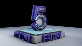 5字立体C4D质感效果