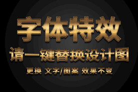 质感黄金金属网格字体