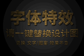 做旧黄金金属纹理字体