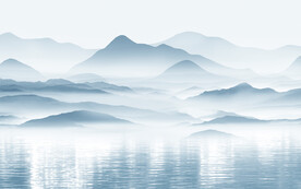 简约新背景山水画 文件分层画