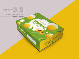 黄桃包装设计 平面图