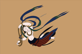 敦煌莫高窟305窟壁画飞天