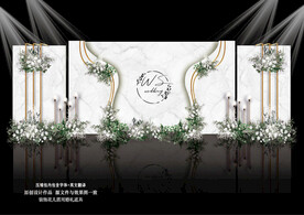 白绿色婚礼背景