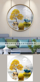 圆形轻奢装饰画