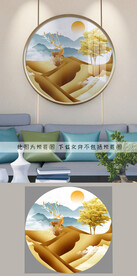 轻奢圆形装饰画