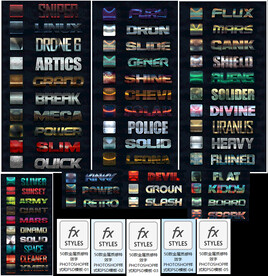 50款金属质感特效字样式与模板