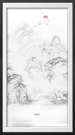 竖幅山水画