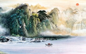 大气山水画 
