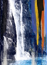 油画流水生财玄关