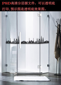 高清分层浴室推拉门写真图