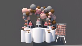 甜品台美陈su模型