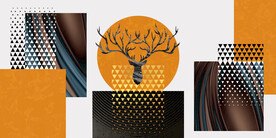 装饰画 三联画 抽象图