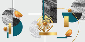 装饰画 三联画 几何图