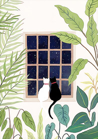 装饰画 三联画 窗户