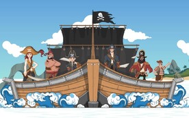 复古欧美风海盗船餐饮酒吧背景墙