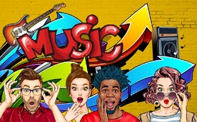 欧美风MUSIC涂鸦KTV壁画