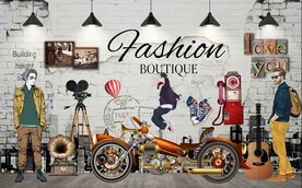 复古青春怀旧车背景墙图片