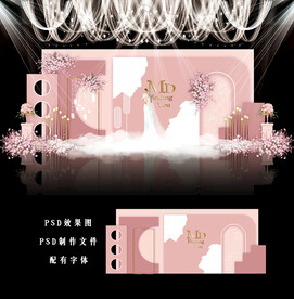 粉色婚礼背景图片