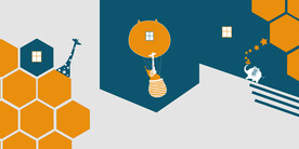 装饰画 三联画 鹿 卡通