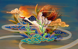 古典天鹅装饰画