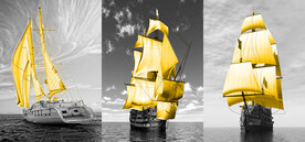 装饰画 晶瓷画 帆船