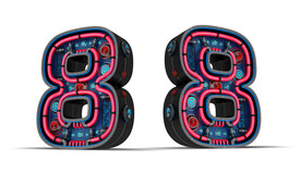 创意数字8蒸汽朋克电子工业风格