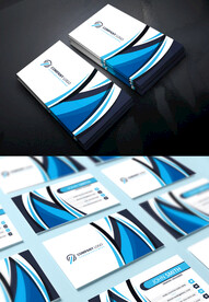 蓝色白色企业经典名片设计模板